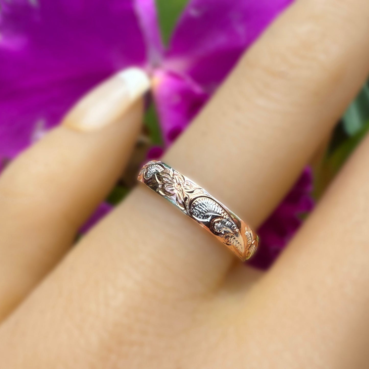 4MM Hawaiian Scroll Ring