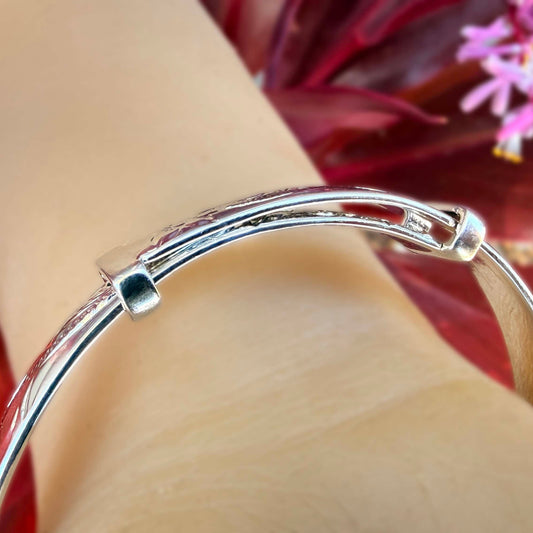 Adjustable Hawaiian Scroll Heirloom Bangle