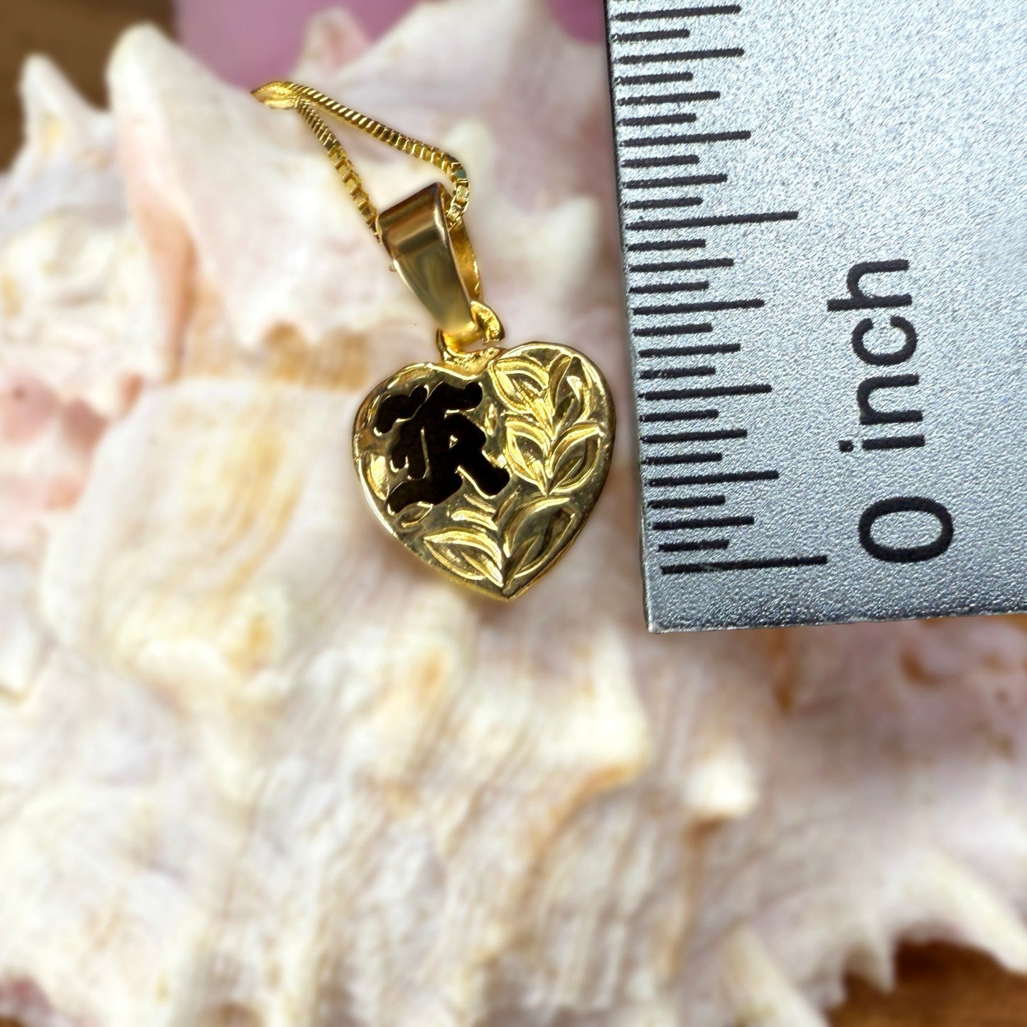 Custom Hawaiian Scroll Heart Initial