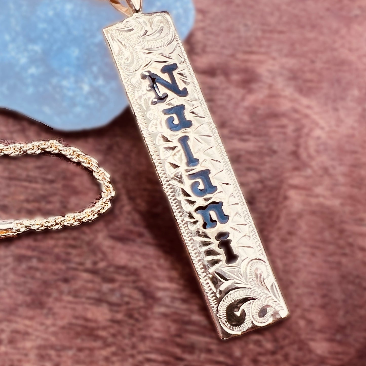 Custom Hawaiian Heirloom Vertical Bar Pendant