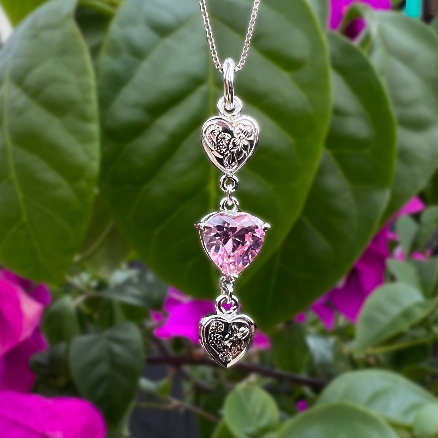 Ekolu Hawaiian Scroll CZ Heart