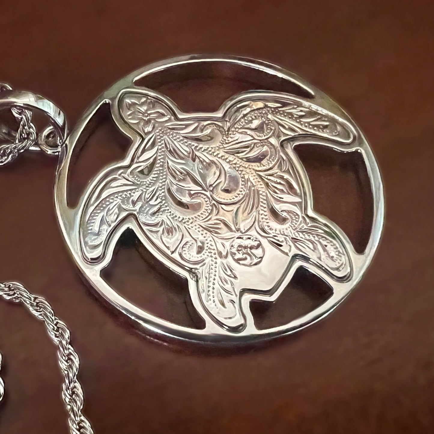 Koa Amakua Honu Pendant