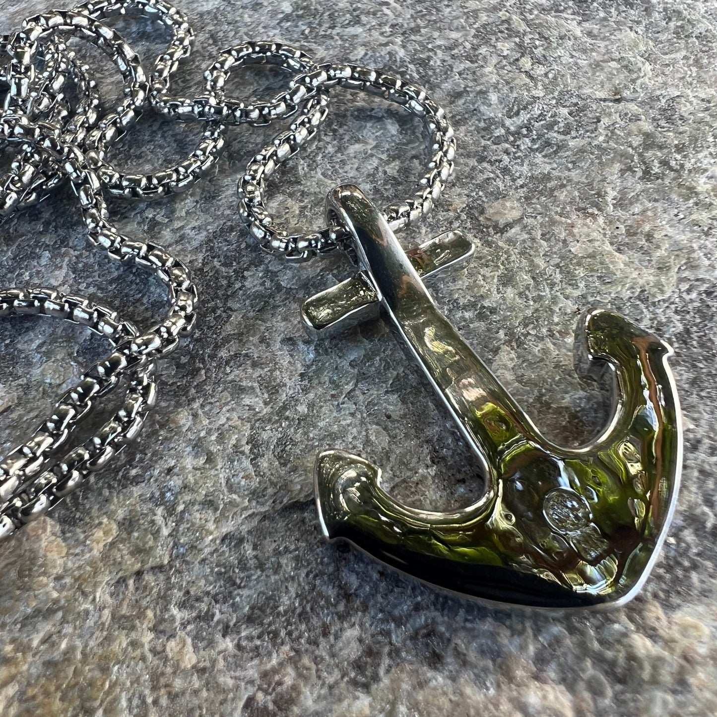 Koa Wood Anchor w/ 22” Rolo Chain