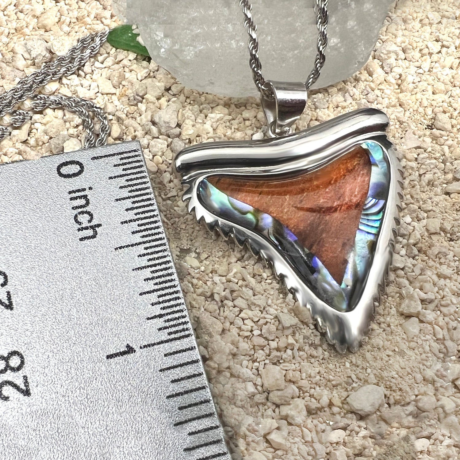 Mano Koa Mother-of-Pearl Shark Tooth Pendant