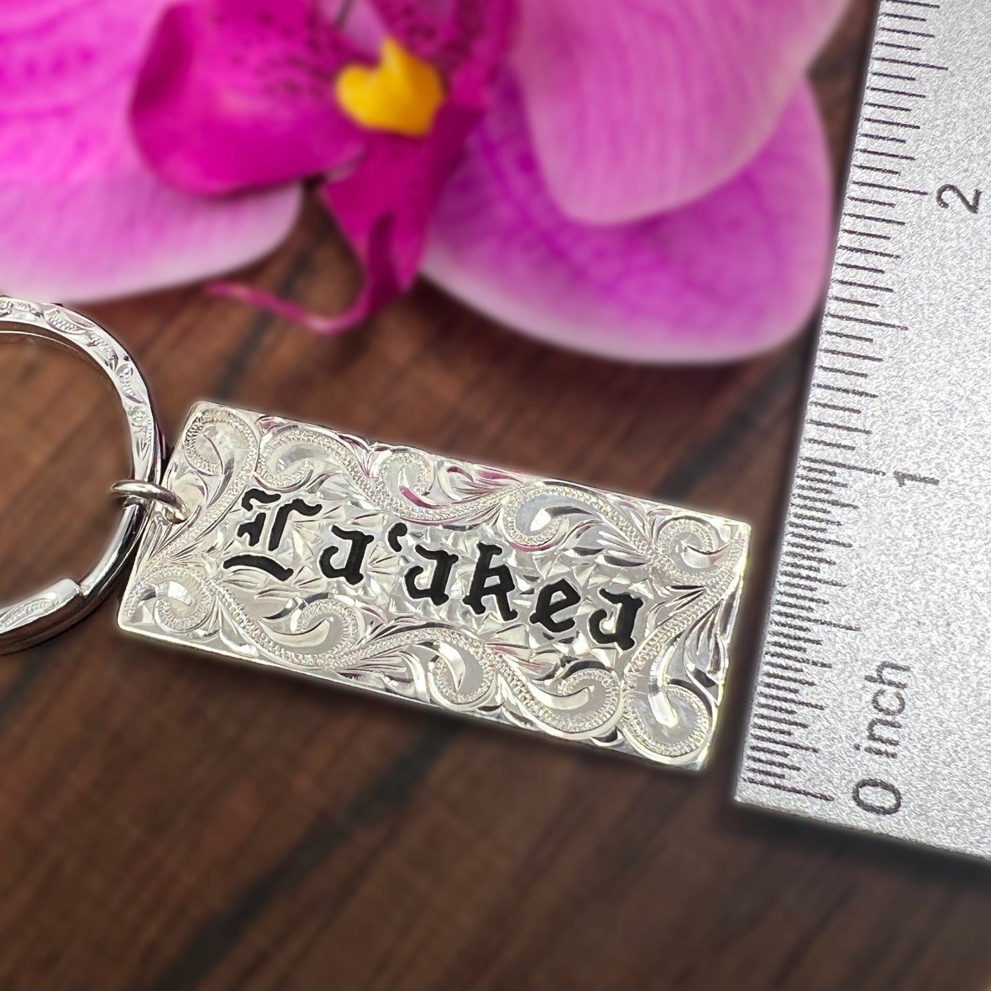 Custom Hawaiian Scroll Keychain