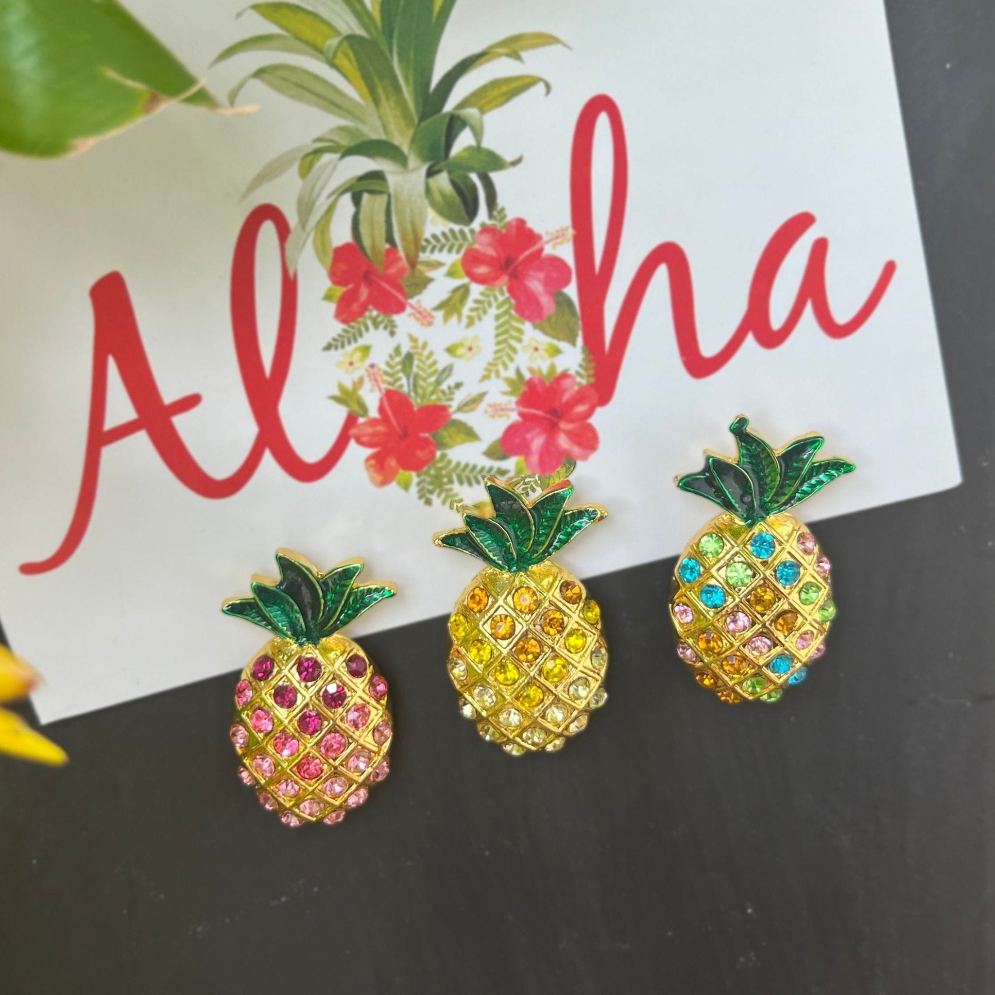 pineapple air plant magnet Hala Kahiki Pineapple Magnets Set of 3