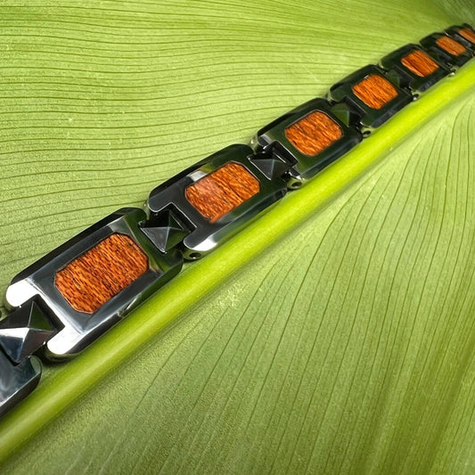 Koa Wood Tungsten Ho`omana Bracelet