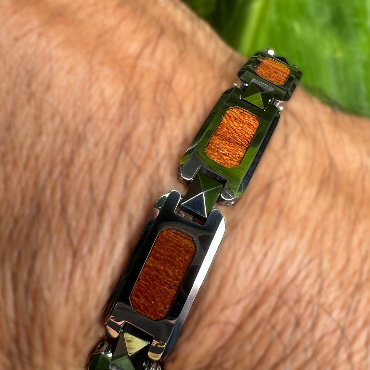 Koa Wood Tungsten Ho`omana Bracelet