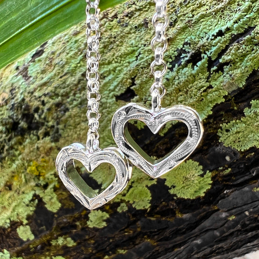 Lana Ana Double Heart Hawaiian Scroll Earrings