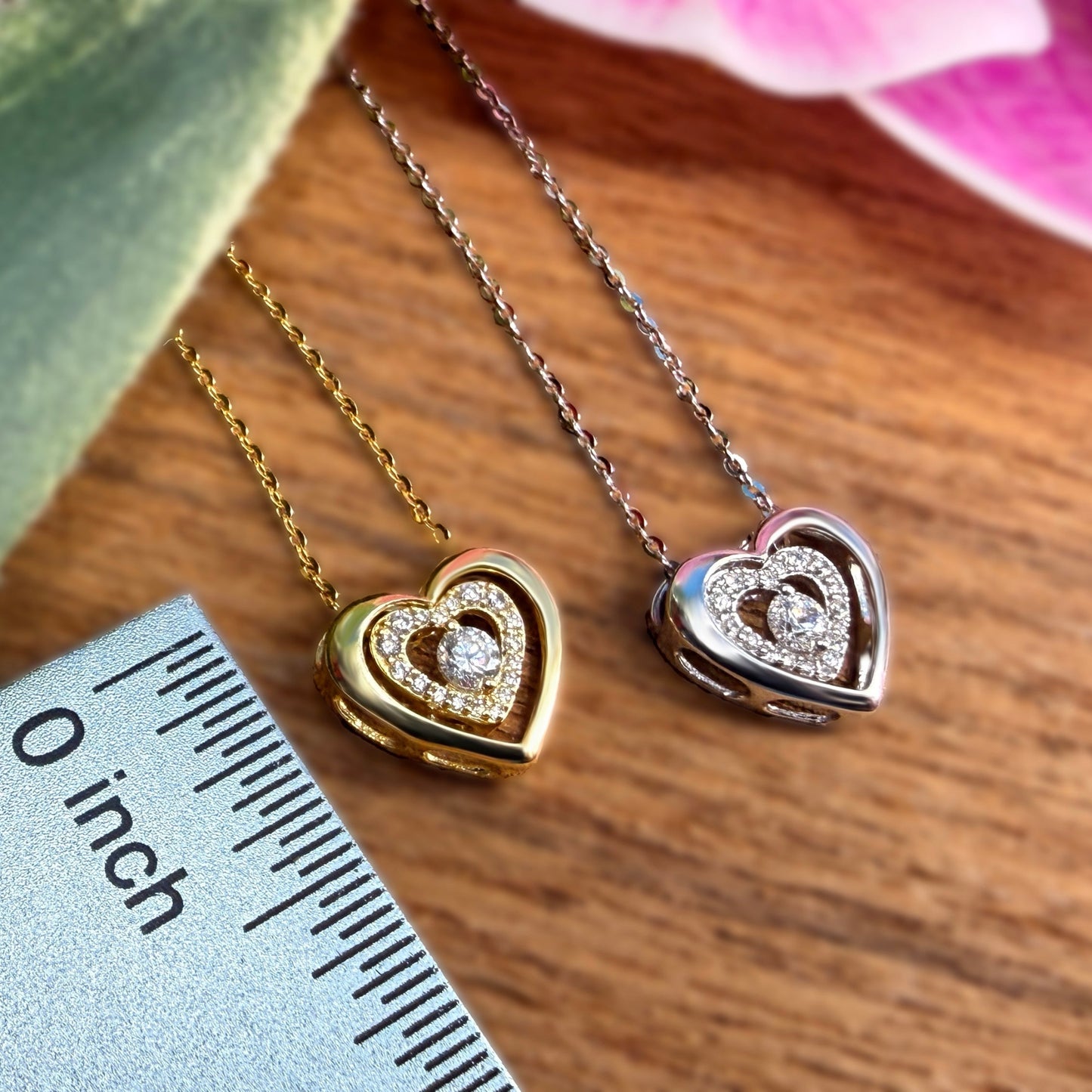 Pili 2 In 1 Double Heart Pendant