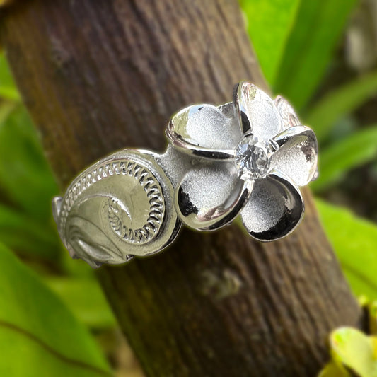 Plumeria Hawaiian Scroll Toe Ring