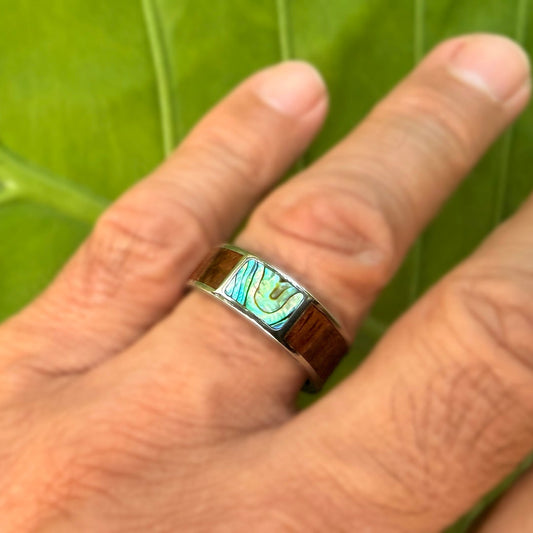 Wai Momi Koa Wood Titanium 8MM Ring