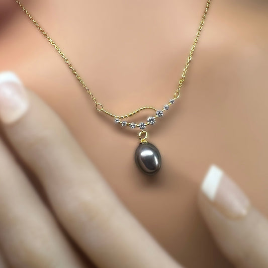 `Ewalu Hawaiian Islands CZ Pearl Necklace