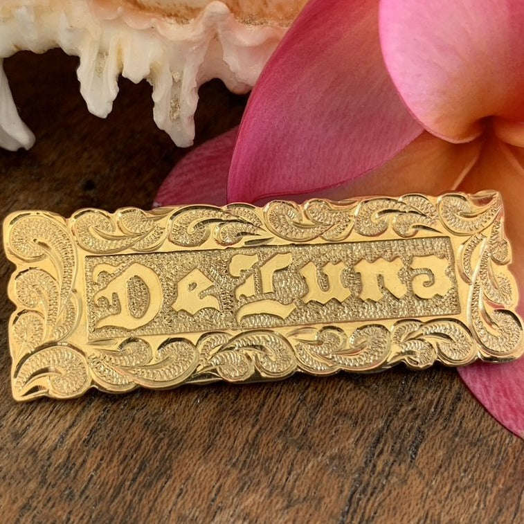 Custom Hawaiian Heirloom 18MM Nameplate