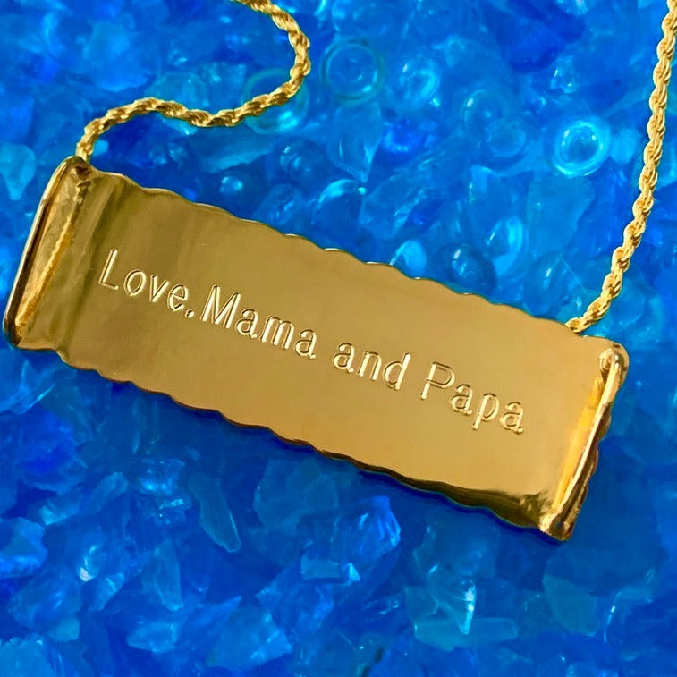 Custom Hawaiian Heirloom 18MM Nameplate w/ Chain Engraving