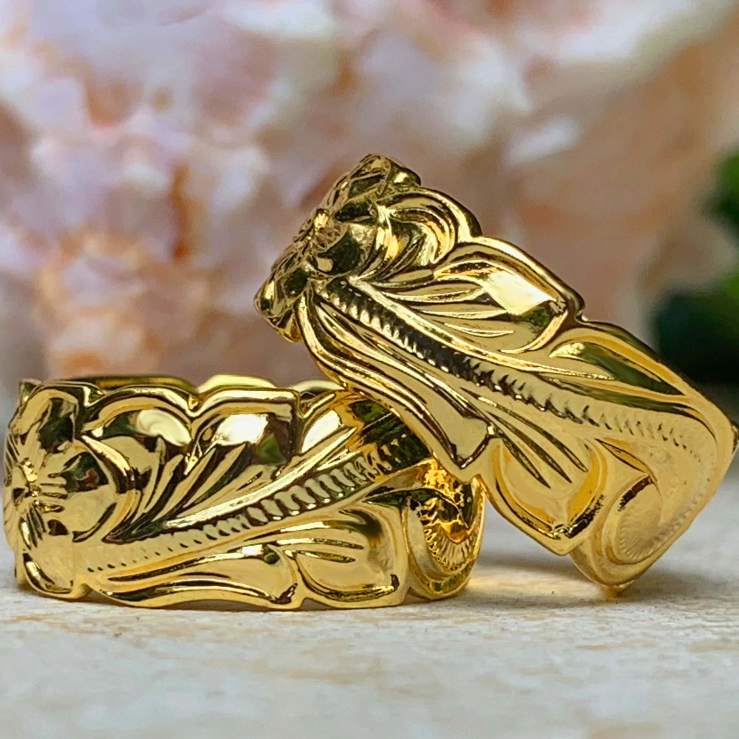 14K Gold Plated Hawaiian Scroll Unisex Band