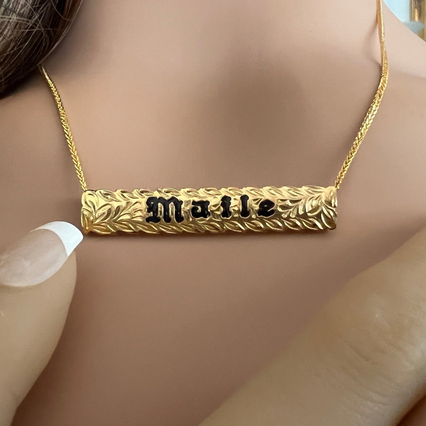 Hawaiian Scroll Custom 8mm Nameplate