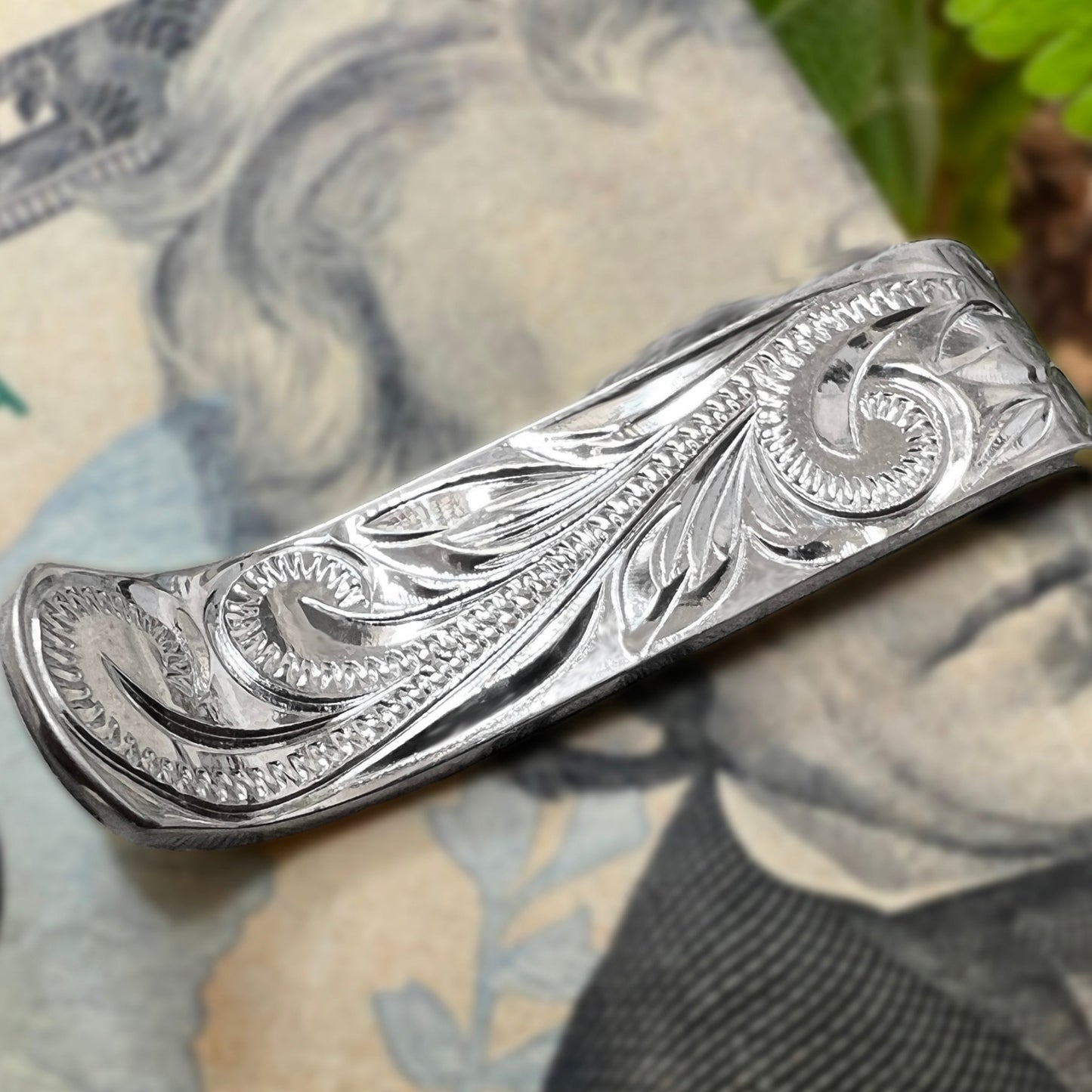 Slimline Hawaiian Scroll Money Clip