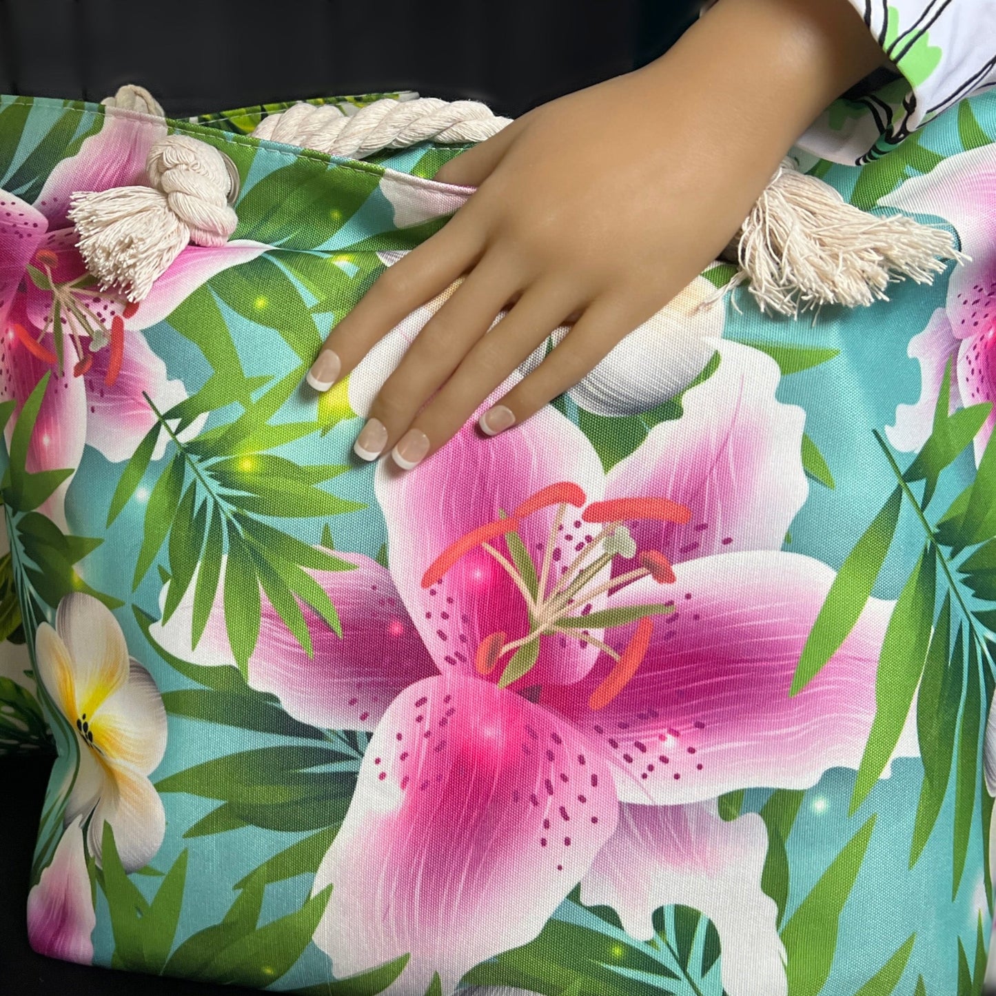 Pink Lily Rope Tote