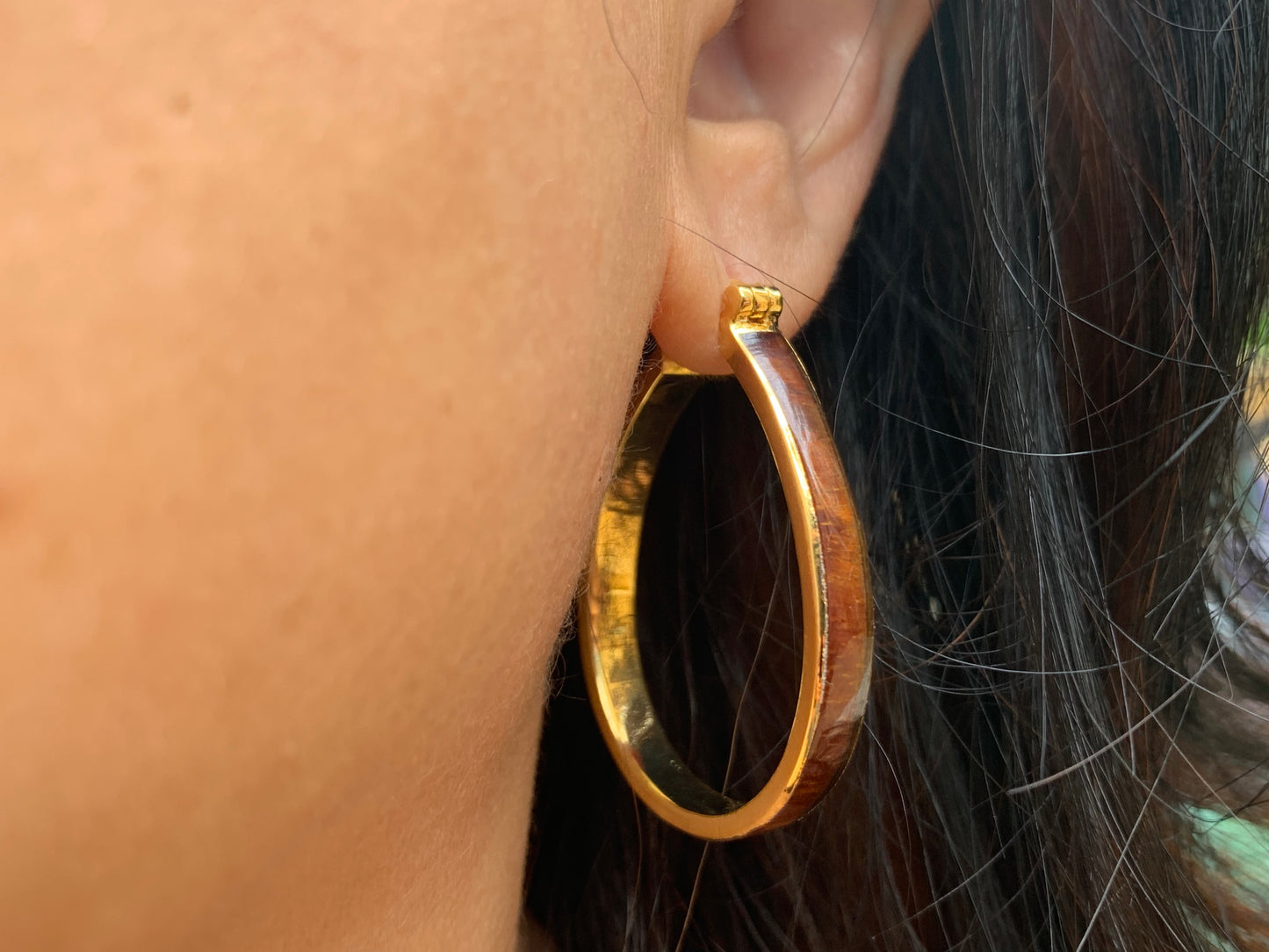 Koa Wood Hoop Earrings