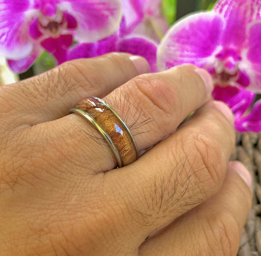Koa Stainless Steel Ring