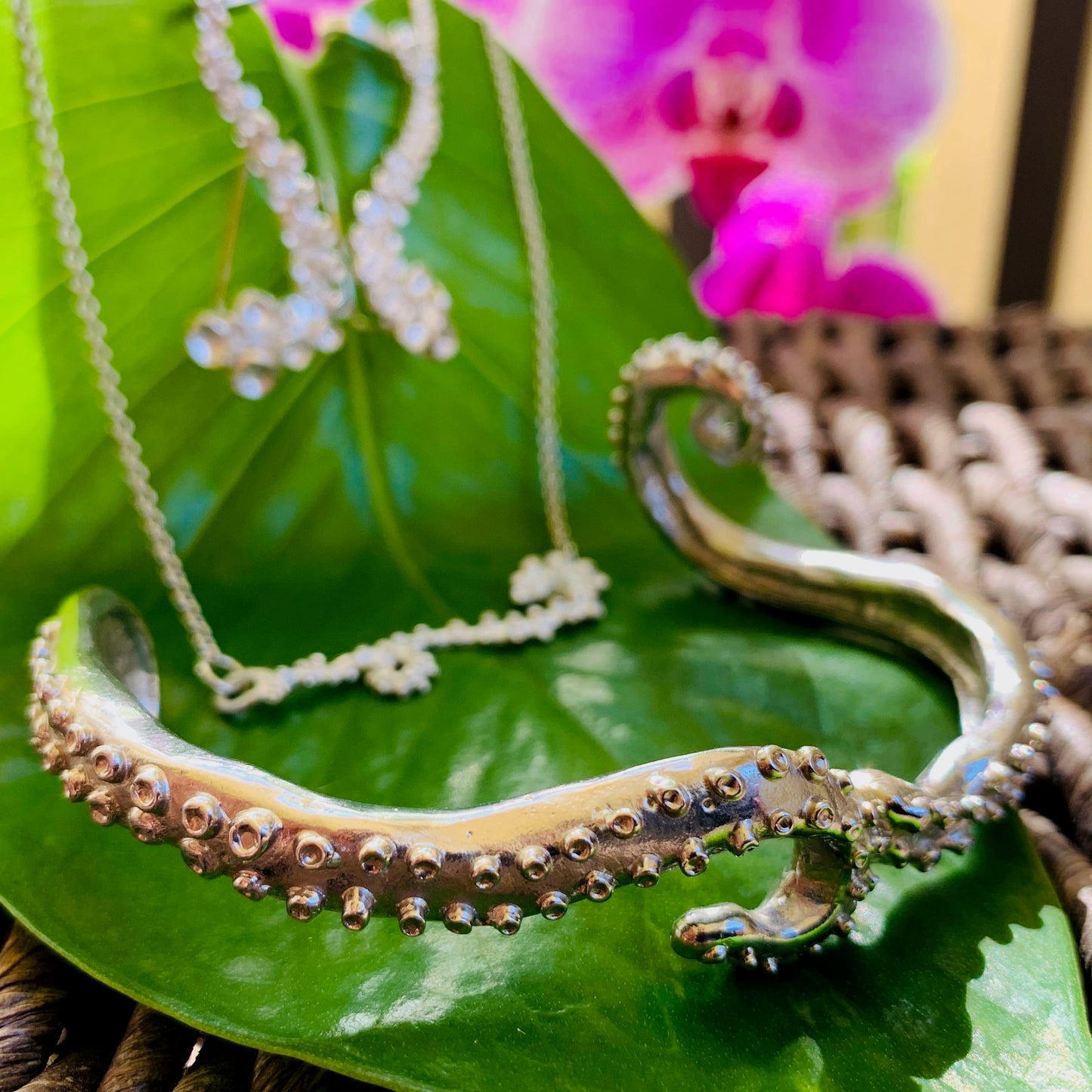Octopus Tentacle Jewelry in Sterling Silver