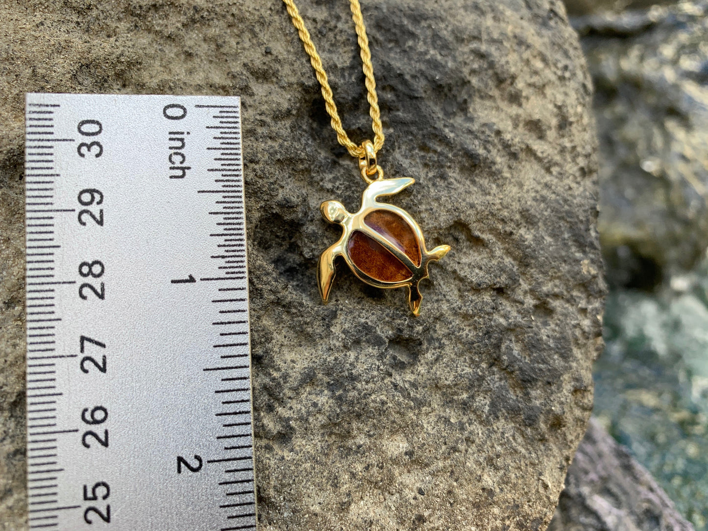 Koa Honu Pendant w/ Chain