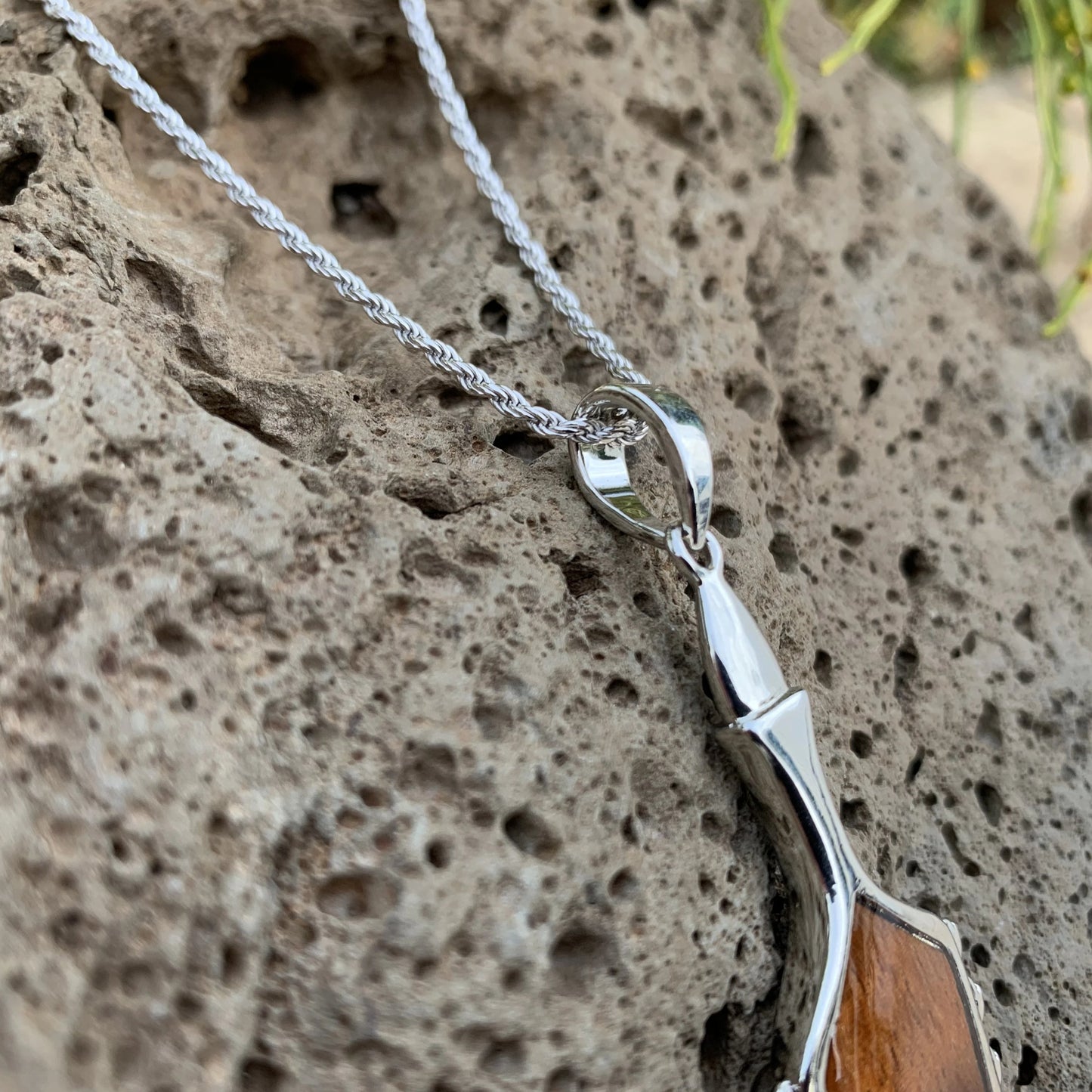 Koa Warrior Pendant Bale and Chain