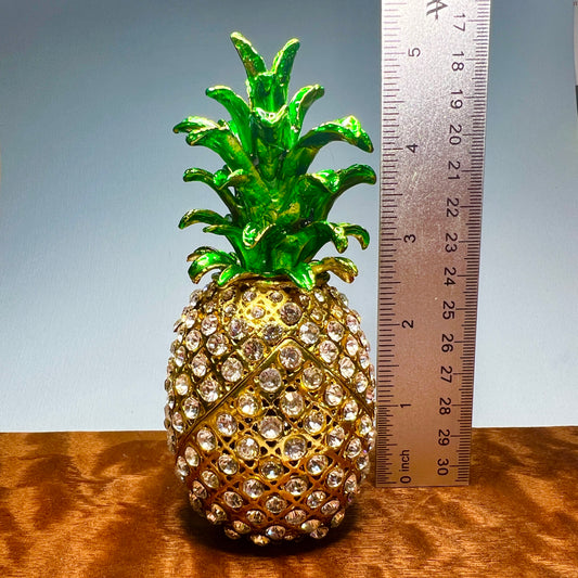 Rhinestone Pineapple Hidden Keepsake Holder