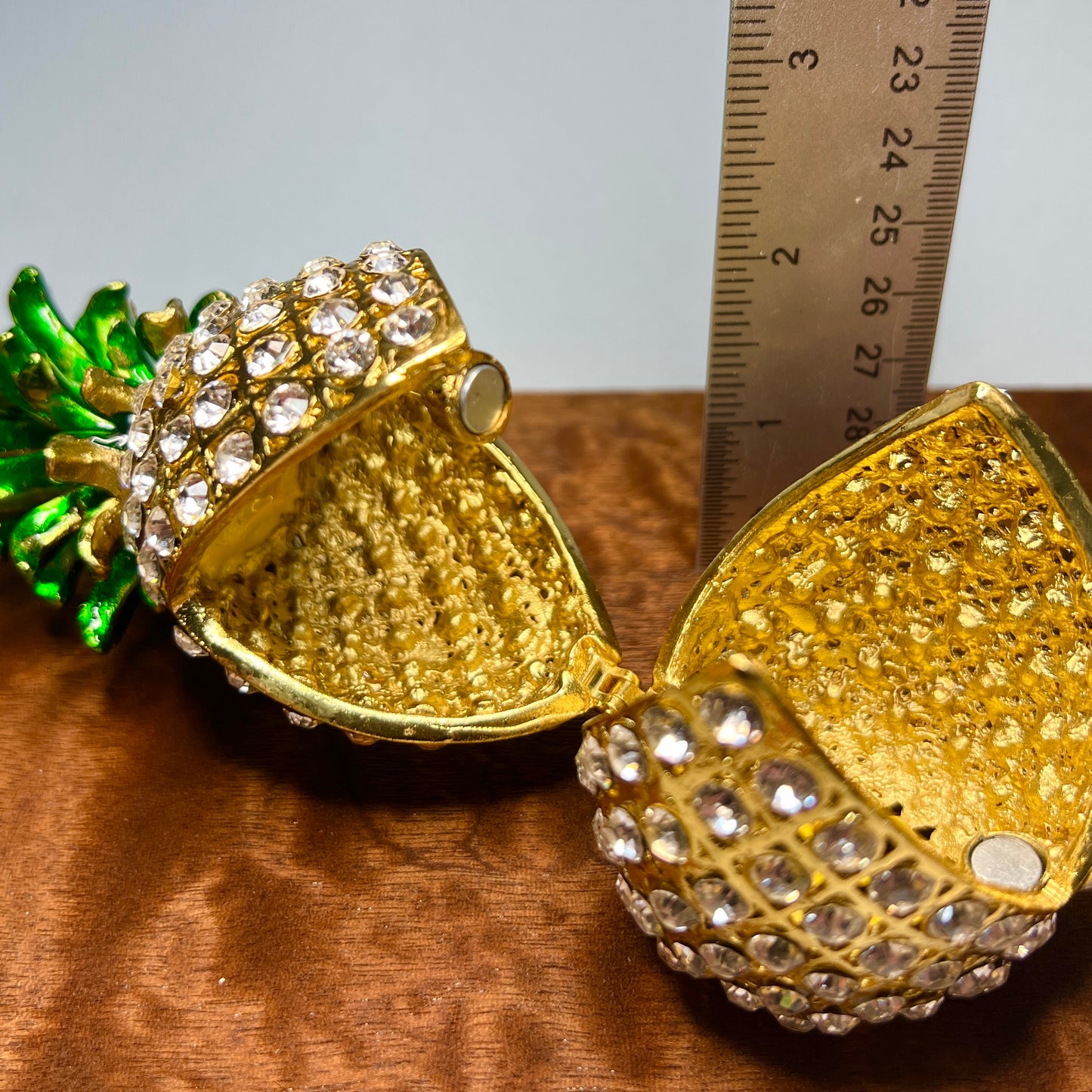 Rhinestone Pineapple Hidden Keepsake Holder