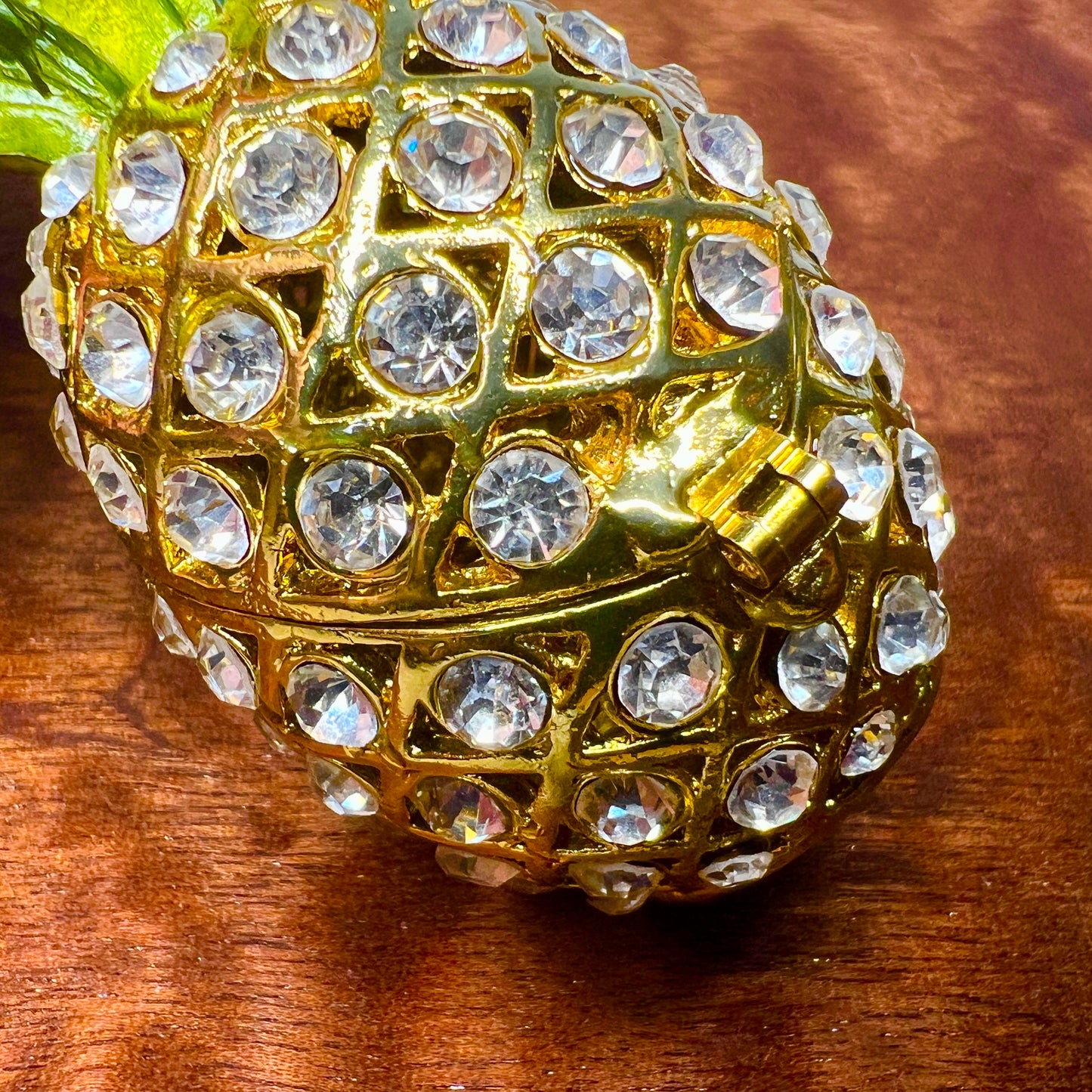Rhinestone Pineapple Hidden Keepsake Holder