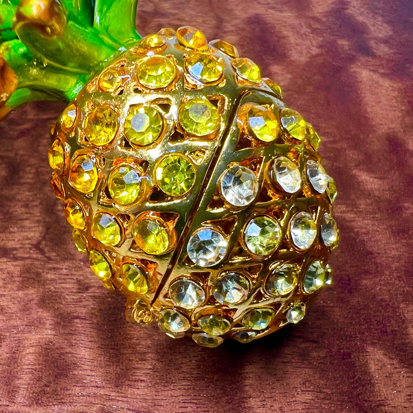 Rhinestone Pineapple Hidden Keepsake Holder