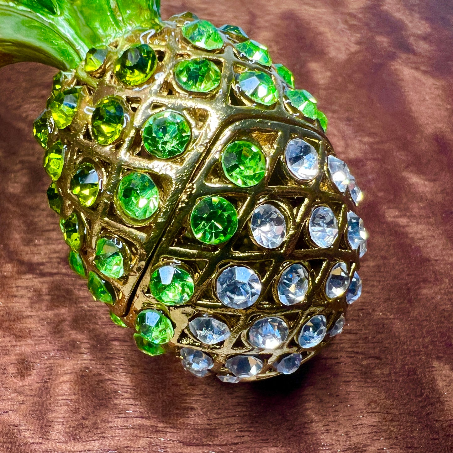 Rhinestone Pineapple Hidden Keepsake Holder