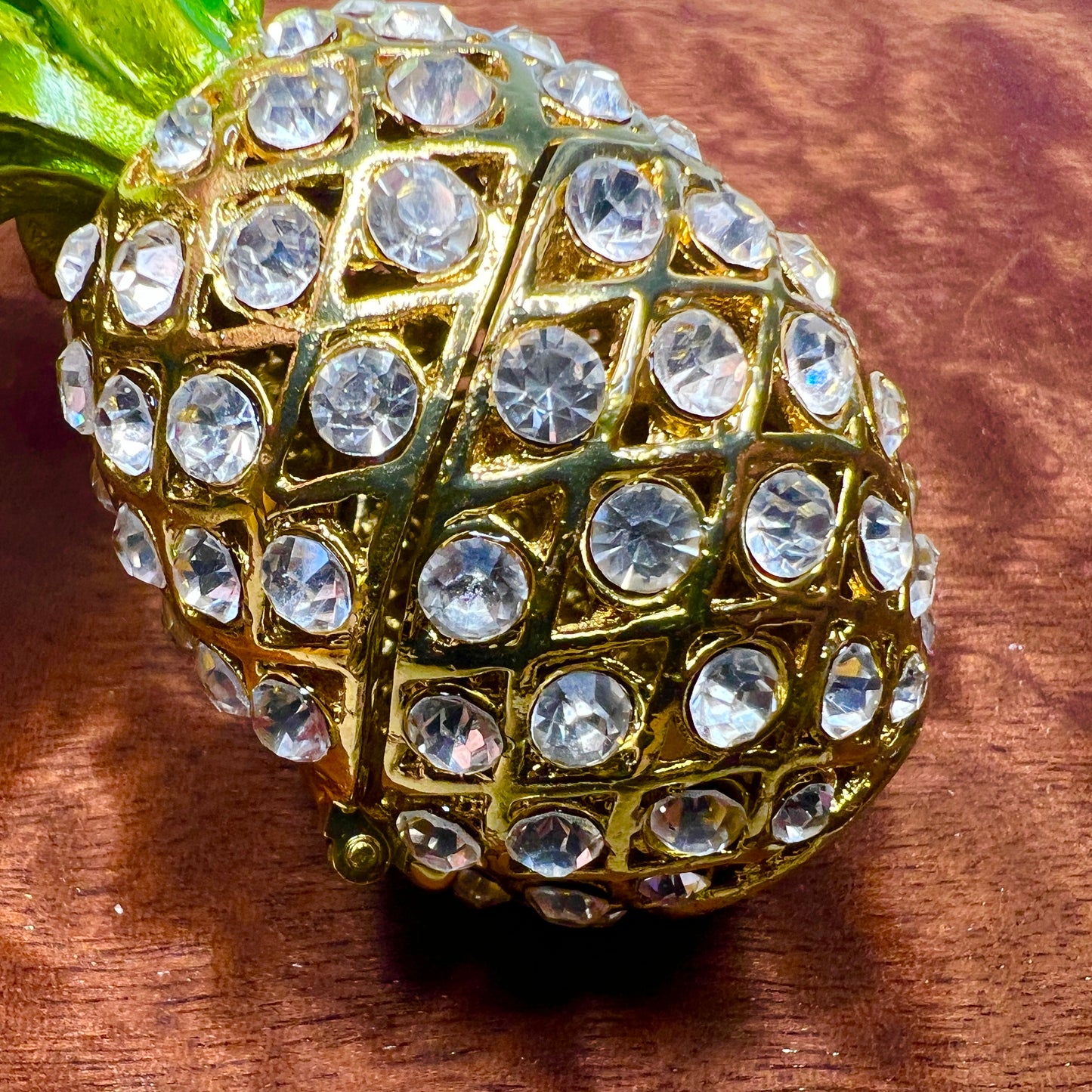 Rhinestone Pineapple Hidden Keepsake Holder