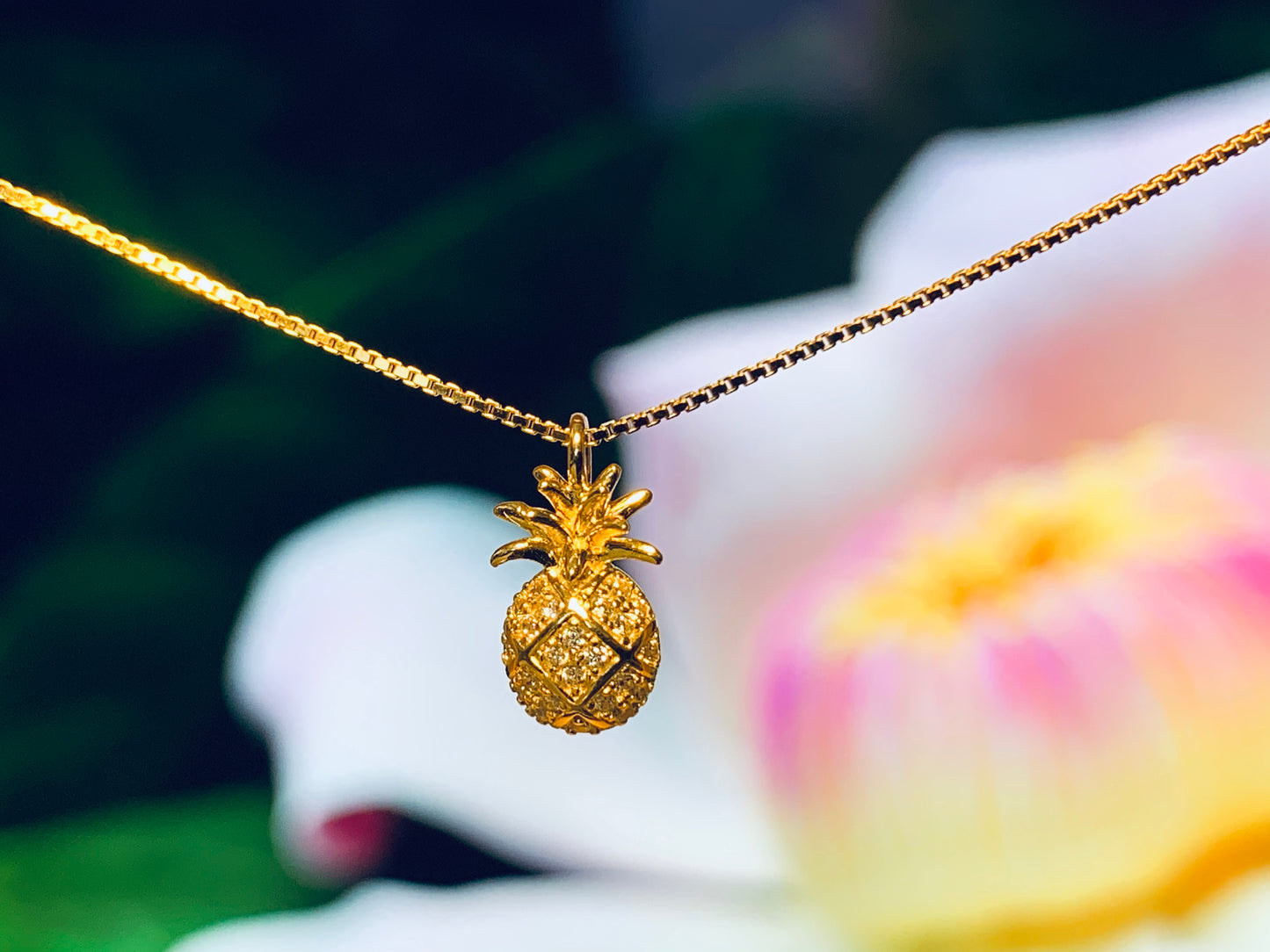 Petite Pineapple Pave Pendant Necklace
