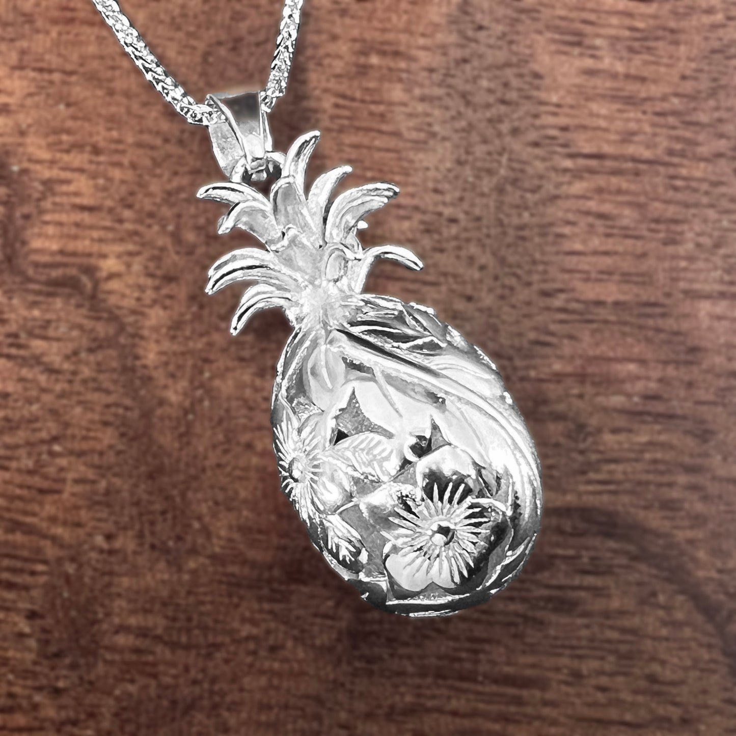 Golden Pineapple Pendant w/Chain