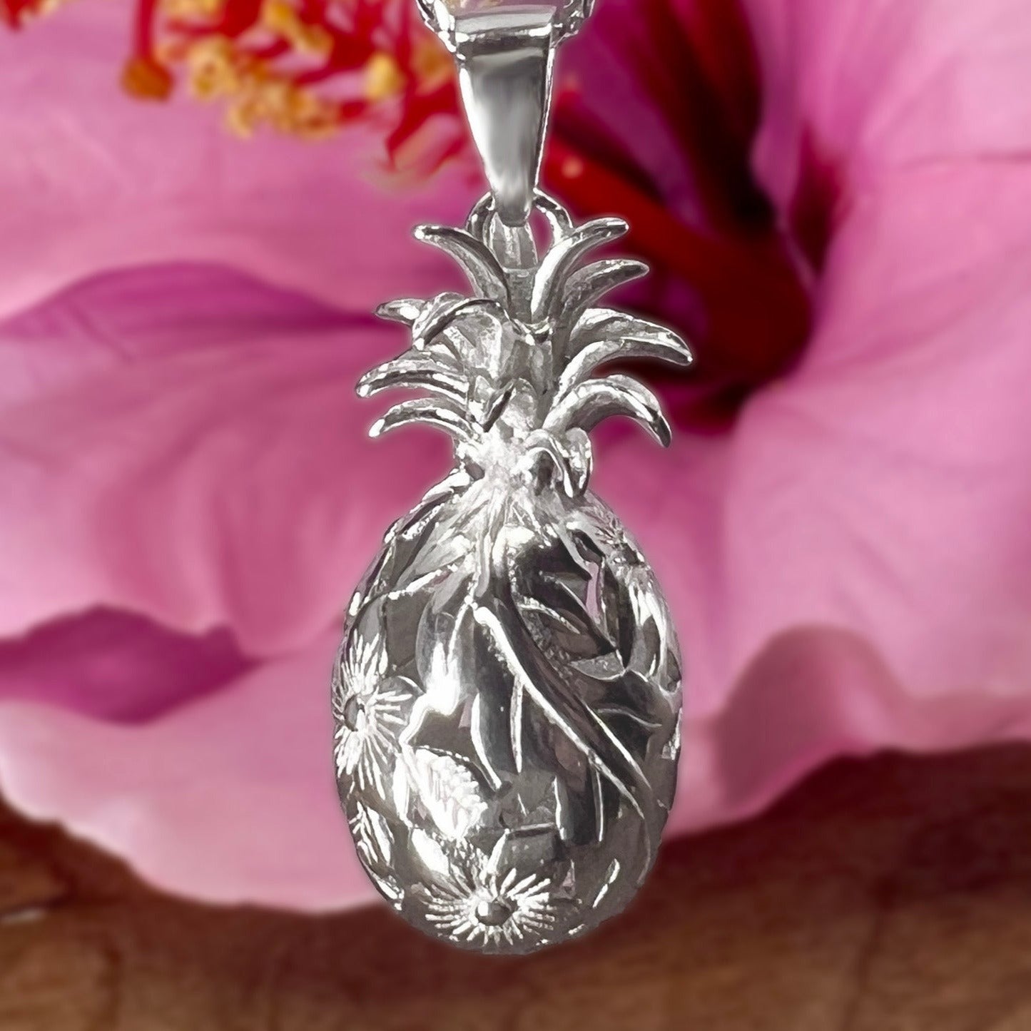 Golden Pineapple Pendant w/Chain
