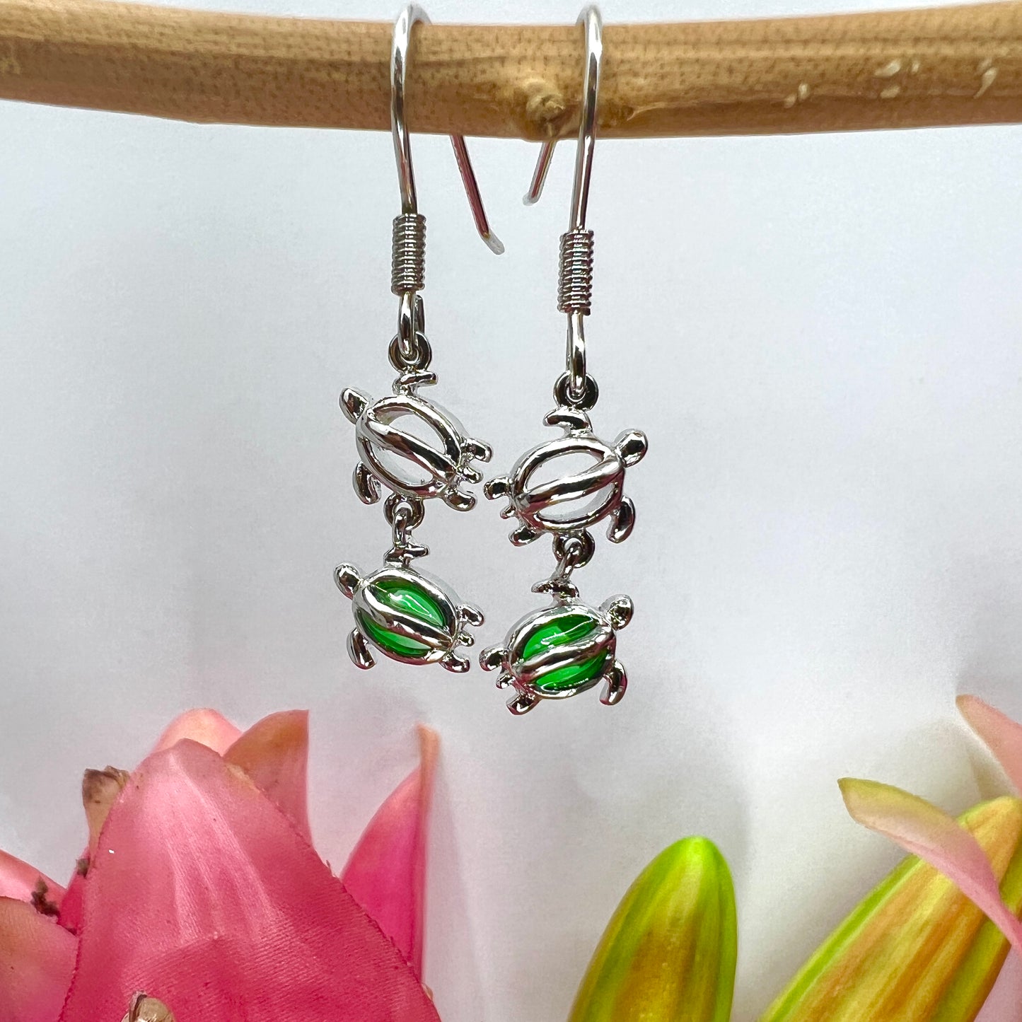 Swimming Honu Dangle Earrings