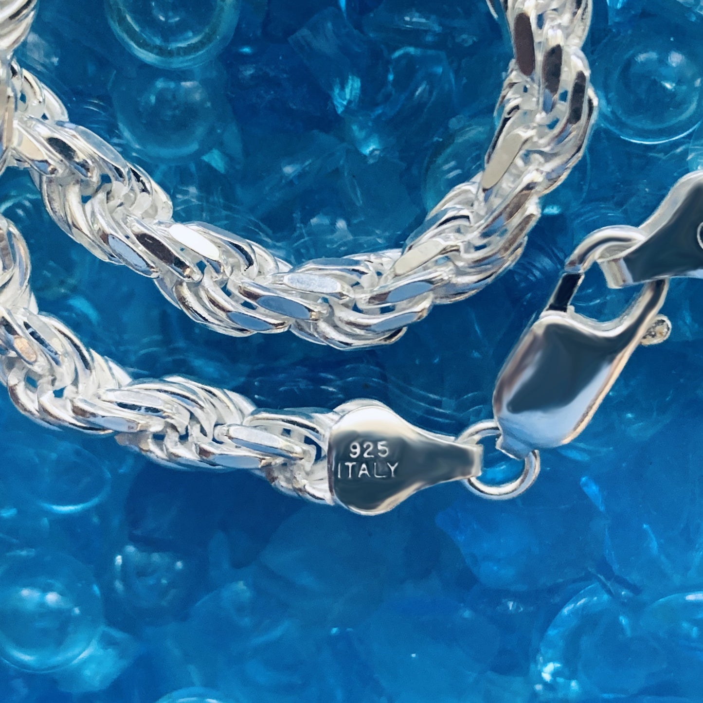 Koa Fish Hook with Diamond Cut 4mm Rope Chain