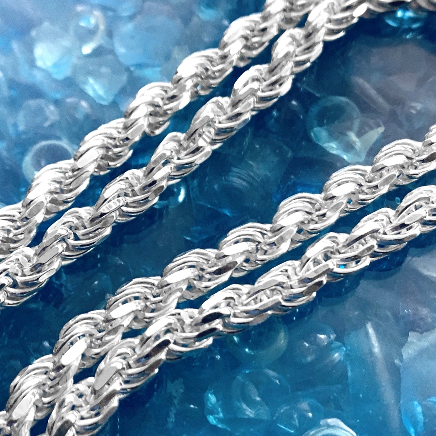 Koa Fish Hook with Diamond Cut 4mm Rope Chain