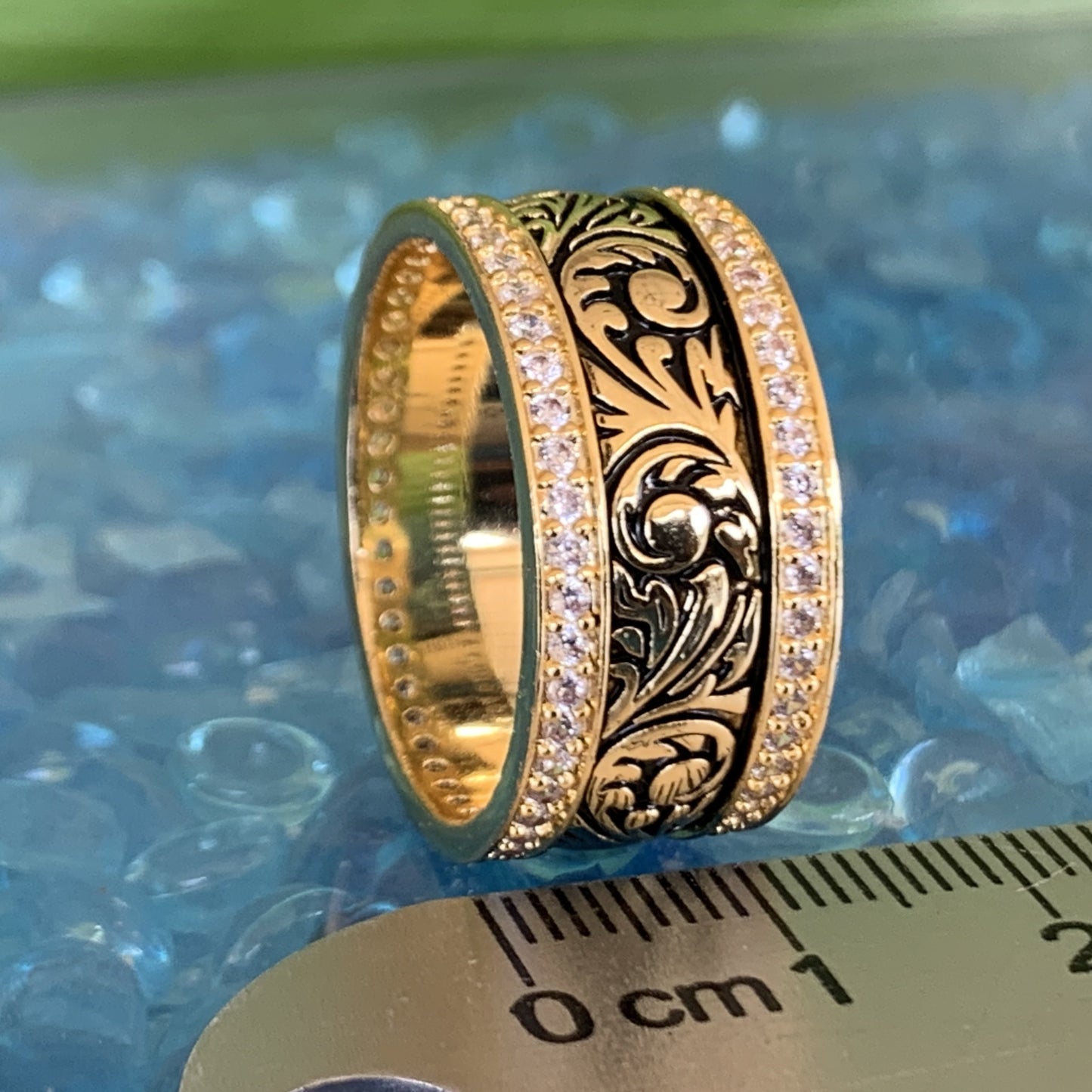 Royal Hawaiian Cubic Zirconia Scroll Ring