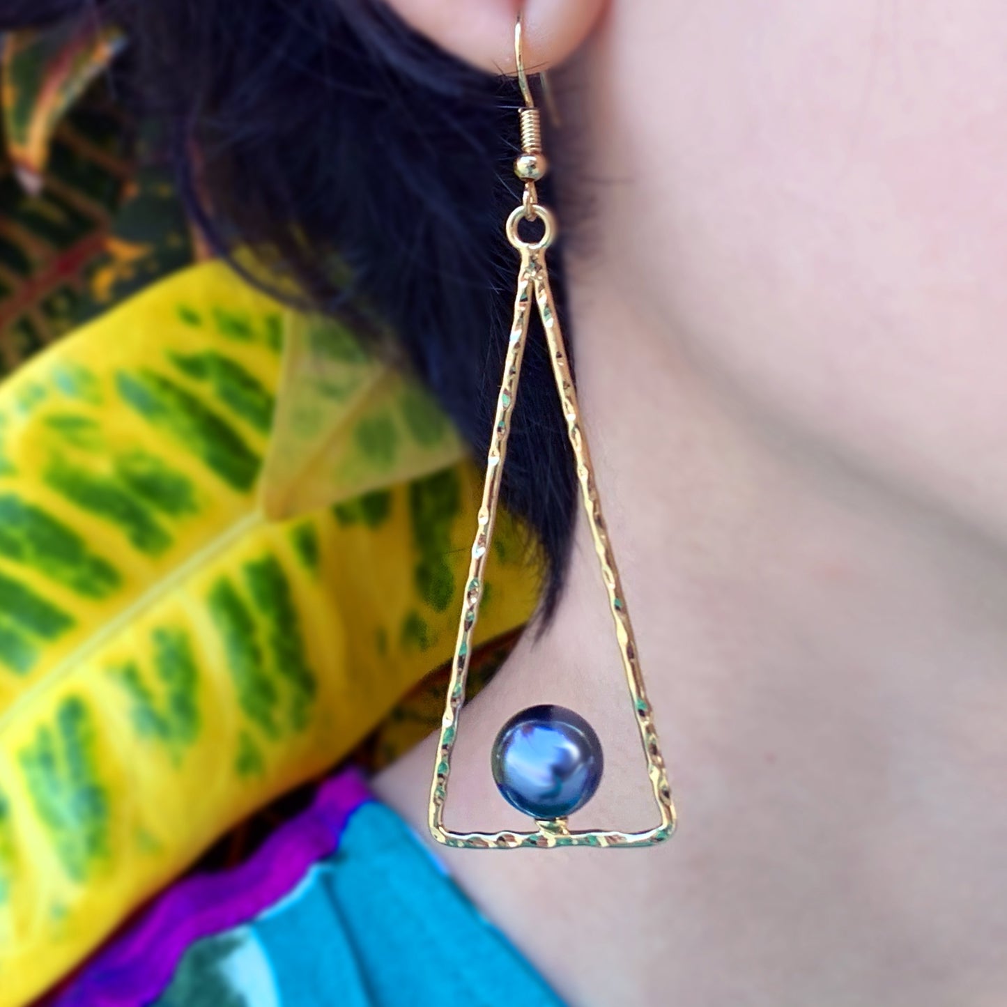 Shell Pearl and Glass Pearl Dangle Earrings