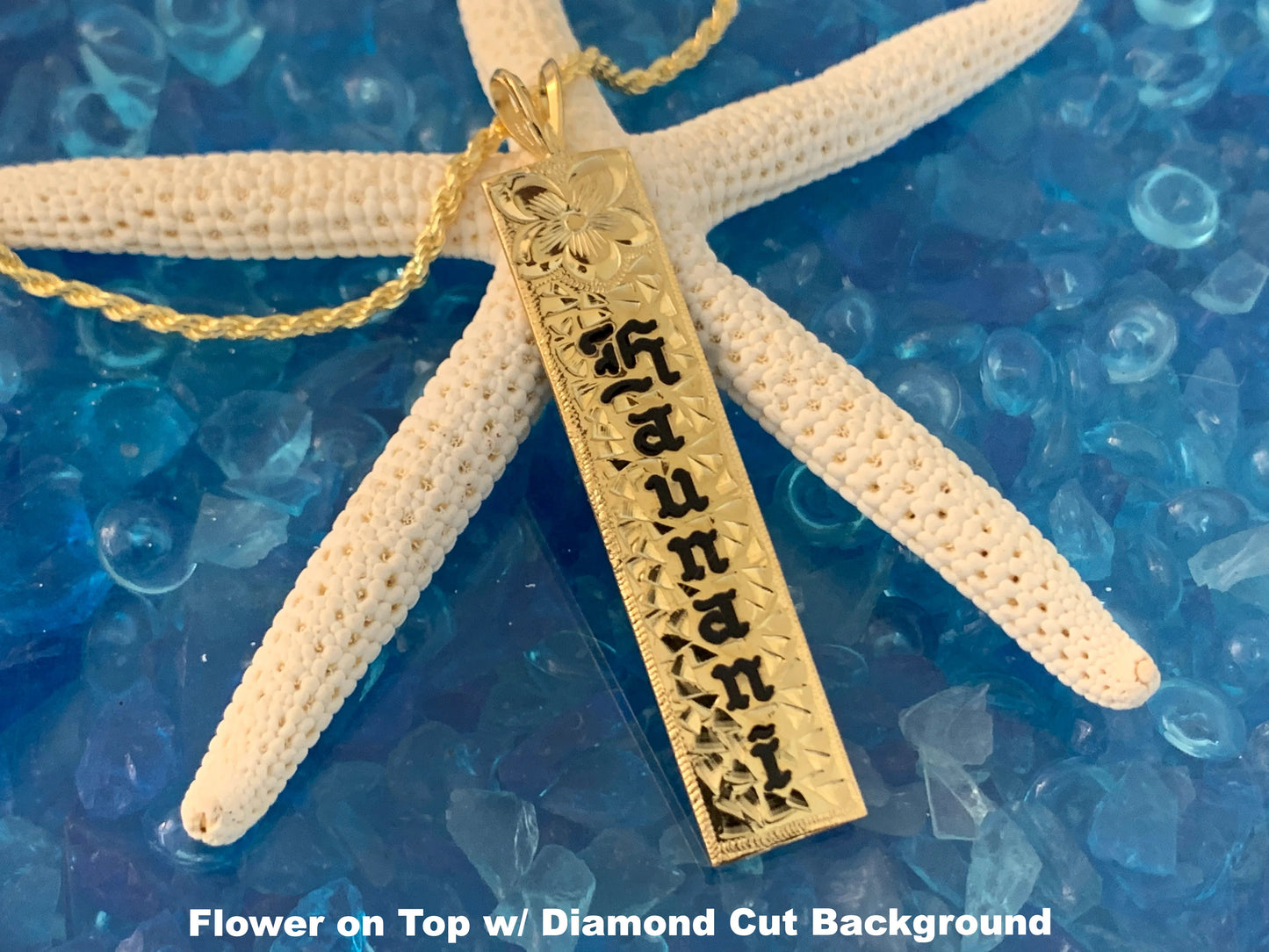 Custom Hawaiian Heirloom Vertical Bar Pendant