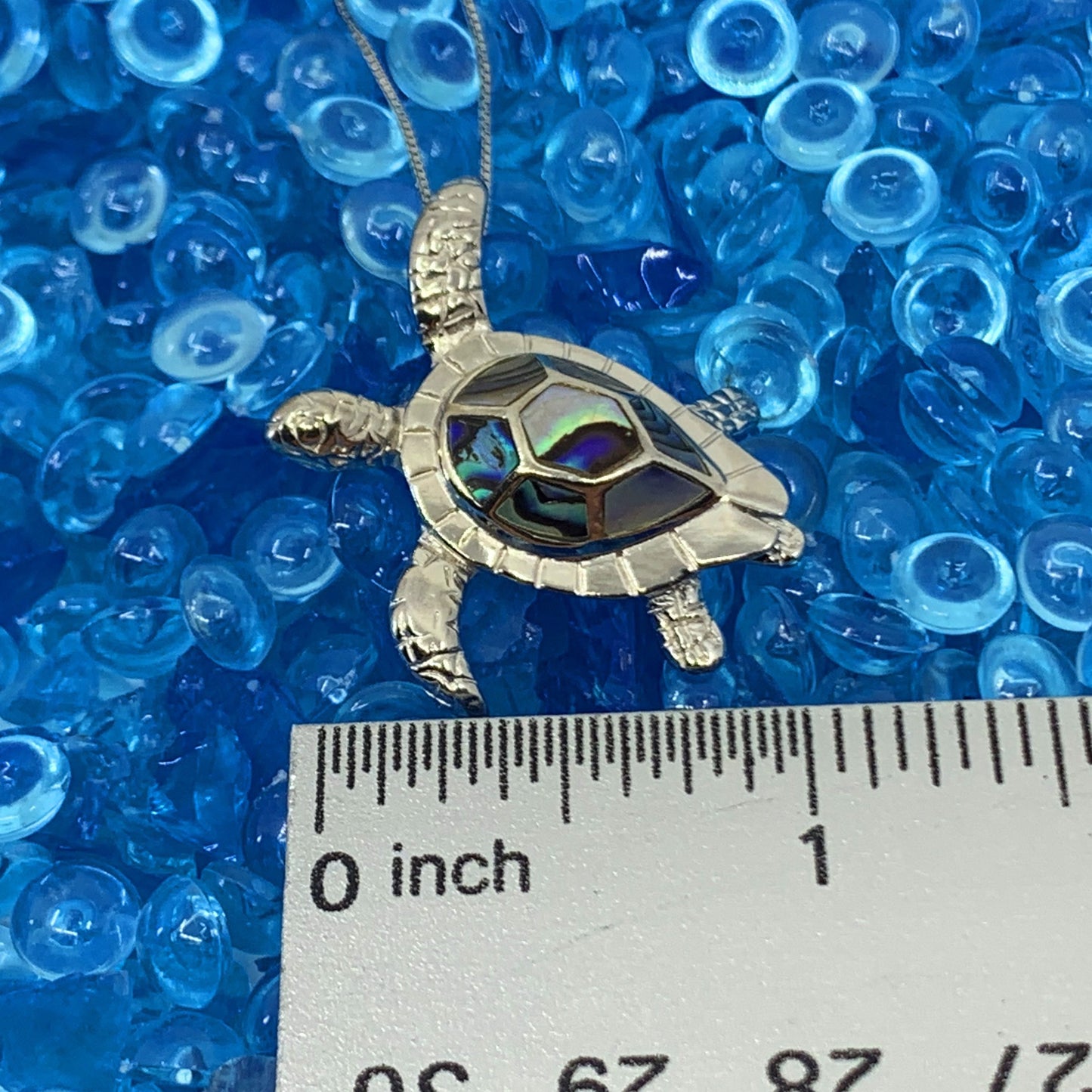 Mother of Pearl Honu Turtle Pendant on adjustable chain