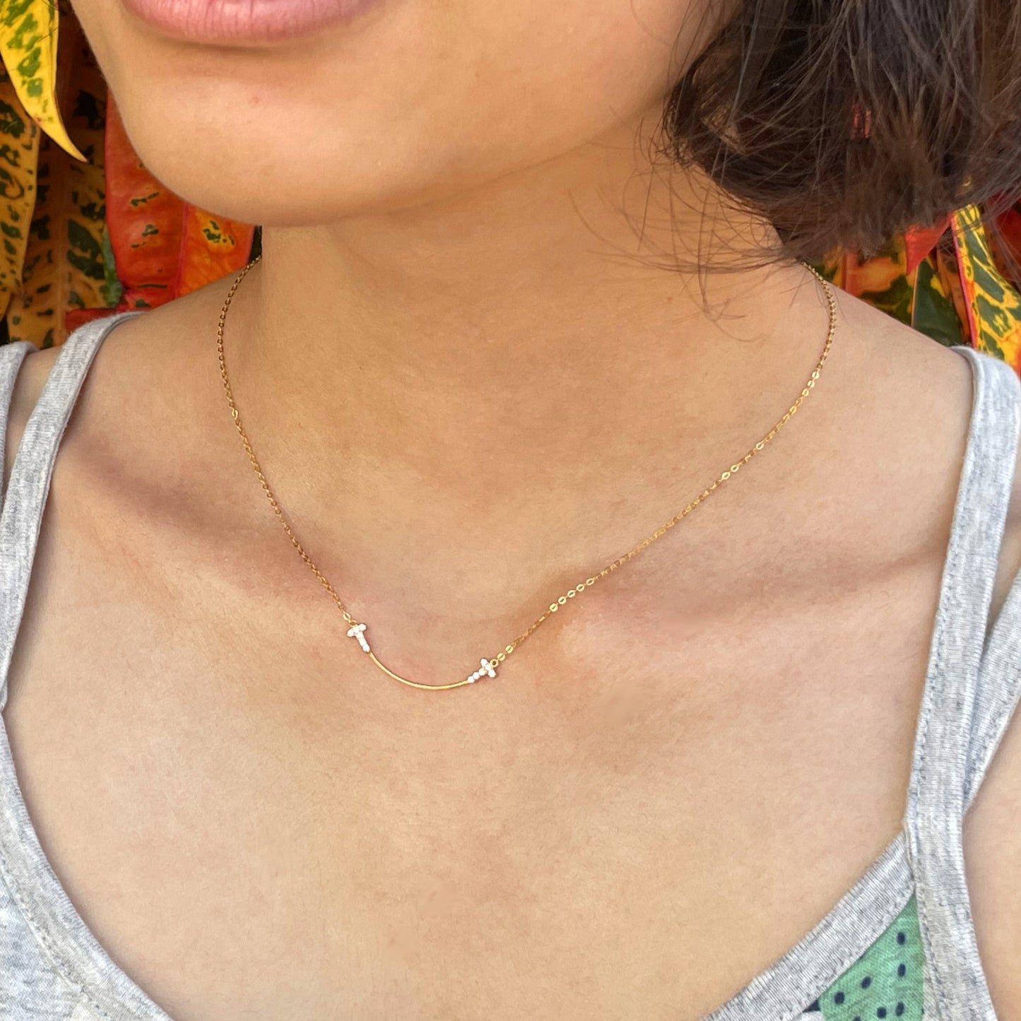 Simple Smile Pendant Necklace