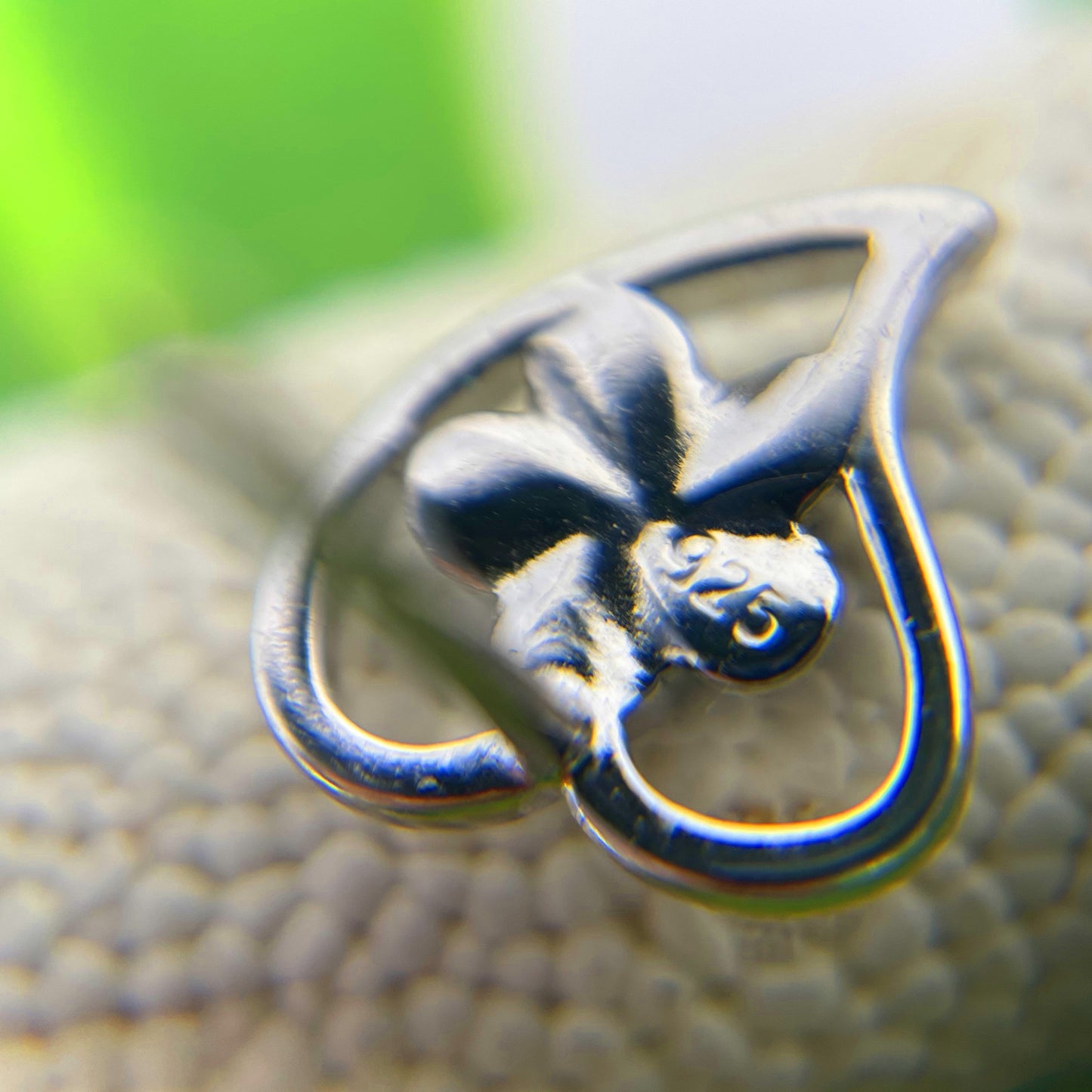 Opalite Plumeria Heart