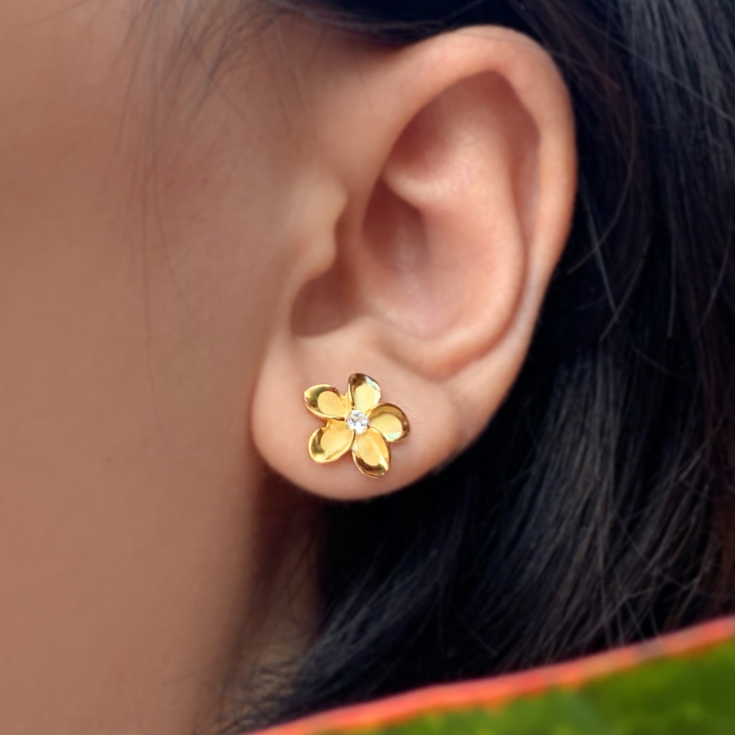 Plumeria CZ Earrings