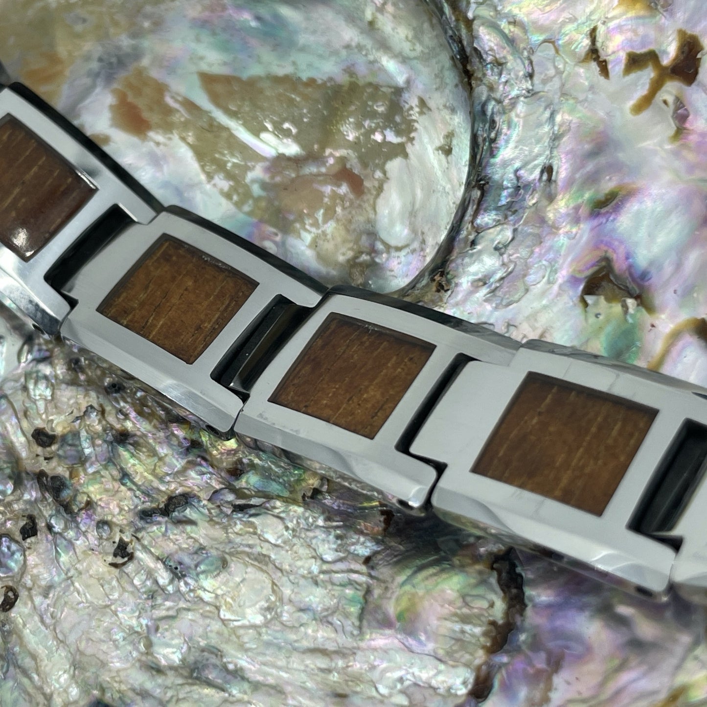 Koa Tungsten Link Bracelet