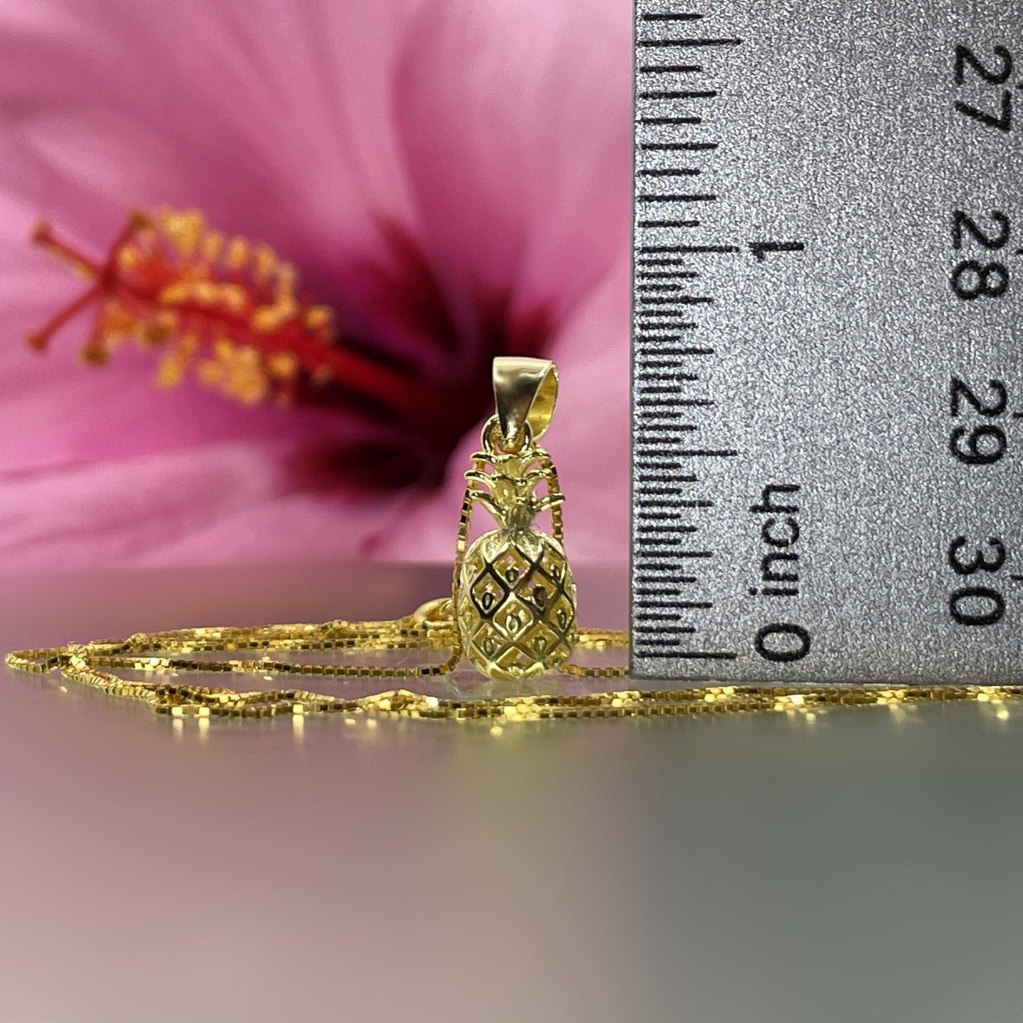 Pineapple Cutout Pendant w/18" Adj. Chain