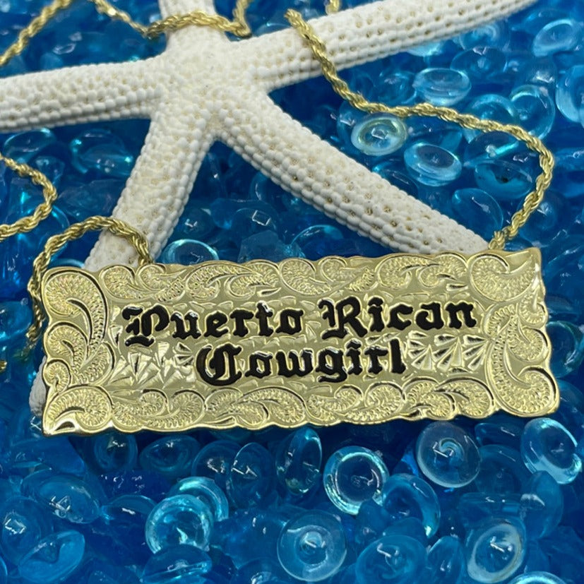 Custom Hawaiian Heirloom 18MM Nameplate w/ Chain Stacked Name